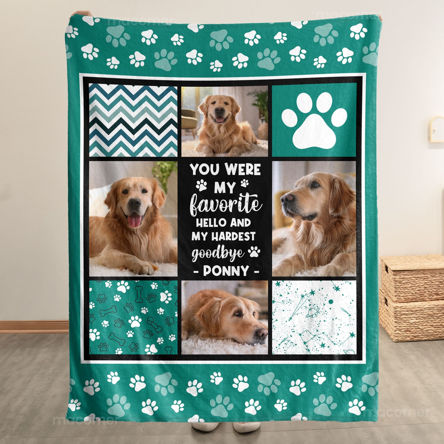 You Were My Favorite Hello Pet Memorial Blanket - Personalized Photo Blanket