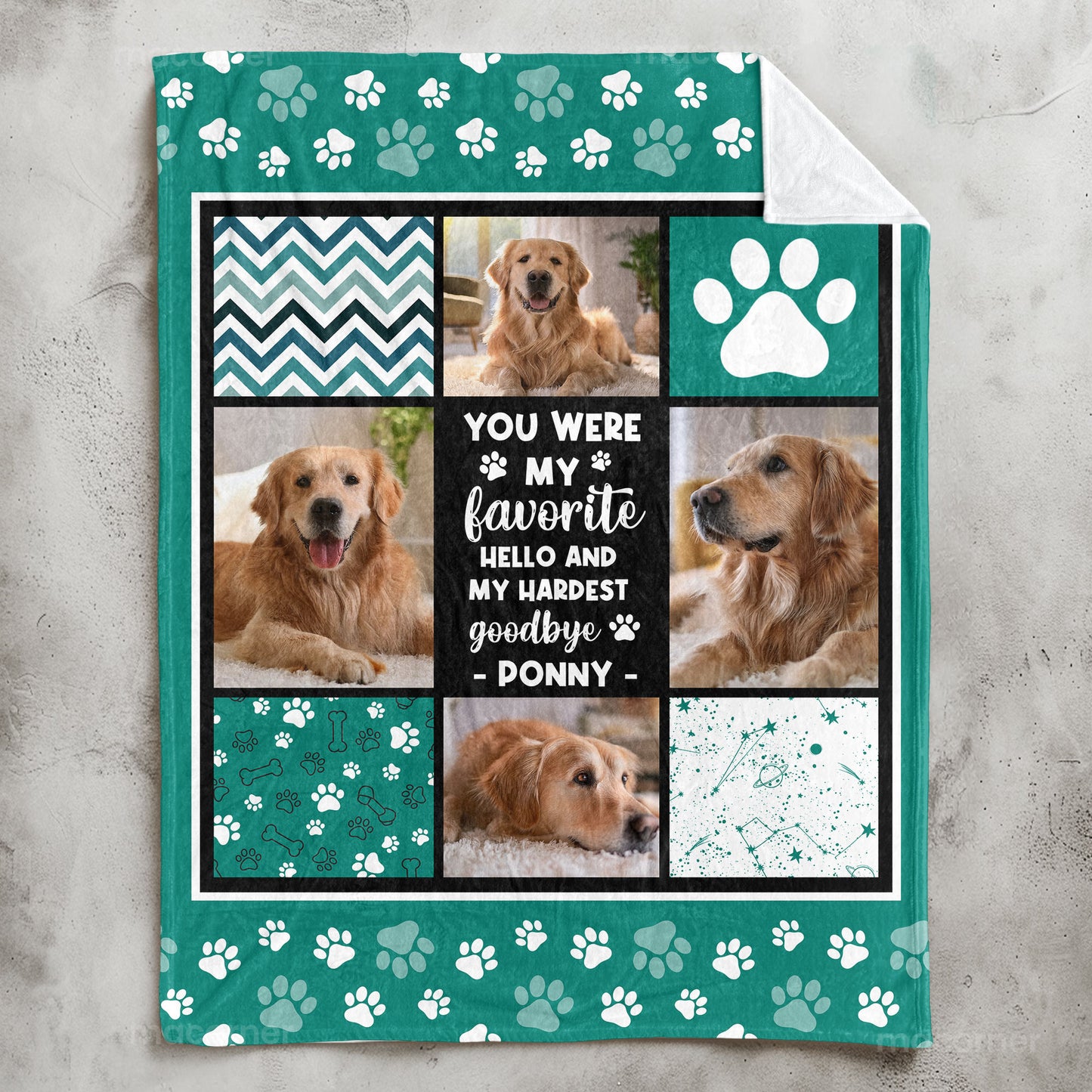 You Were My Favorite Hello Pet Memorial Blanket - Personalized Photo Blanket