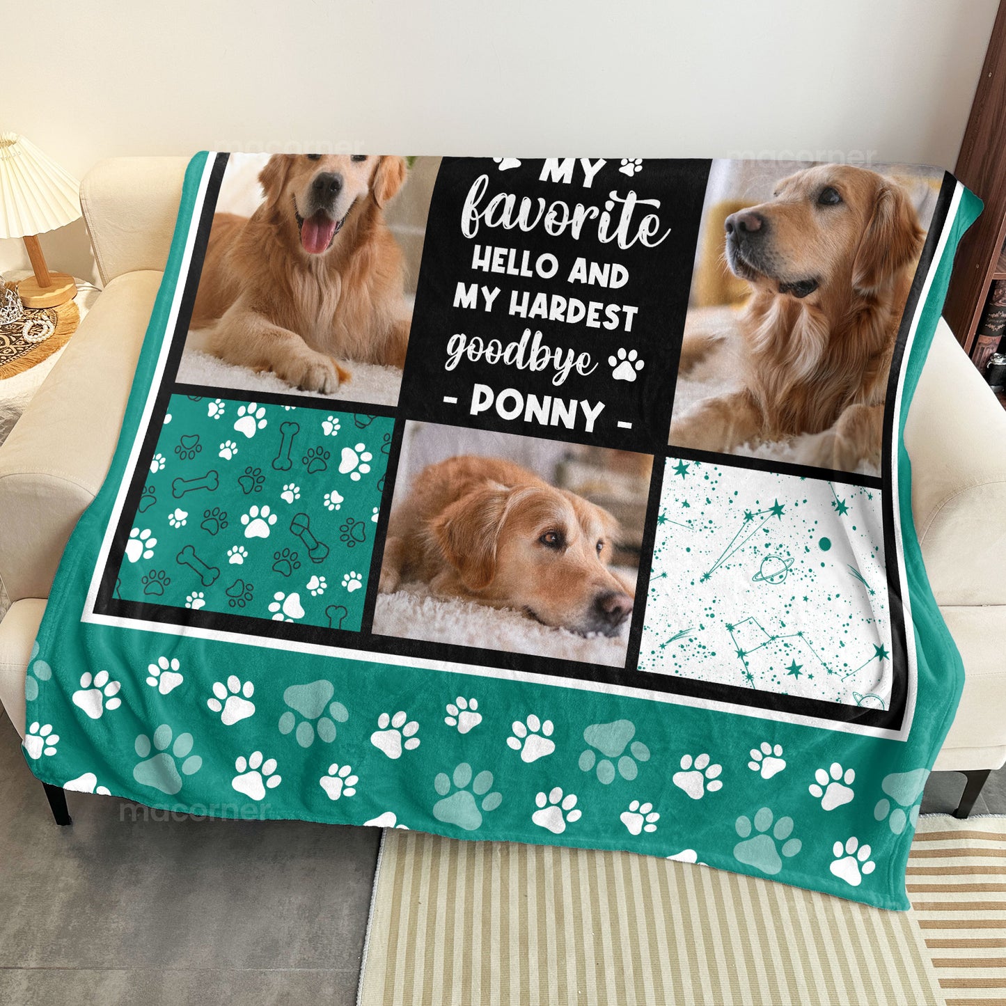 You Were My Favorite Hello Pet Memorial Blanket - Personalized Photo Blanket