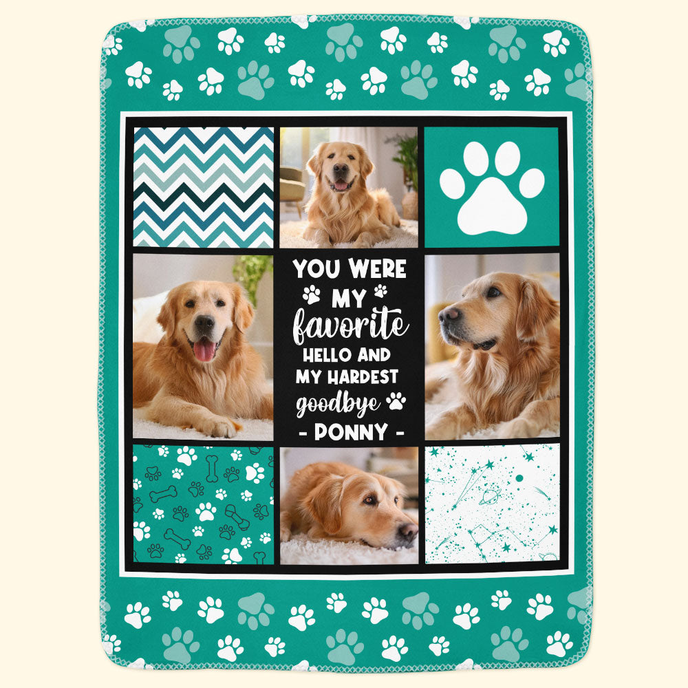 You Were My Favorite Hello Pet Memorial Blanket - Personalized Photo Blanket