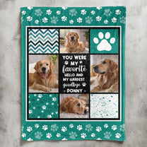 You Were My Favorite Hello Pet Memorial Blanket - Personalized Photo Blanket