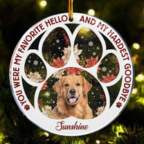 You Were My Favorite Hello & Hardest Goodbye Flowers - Personalized Acrylic Photo Ornament