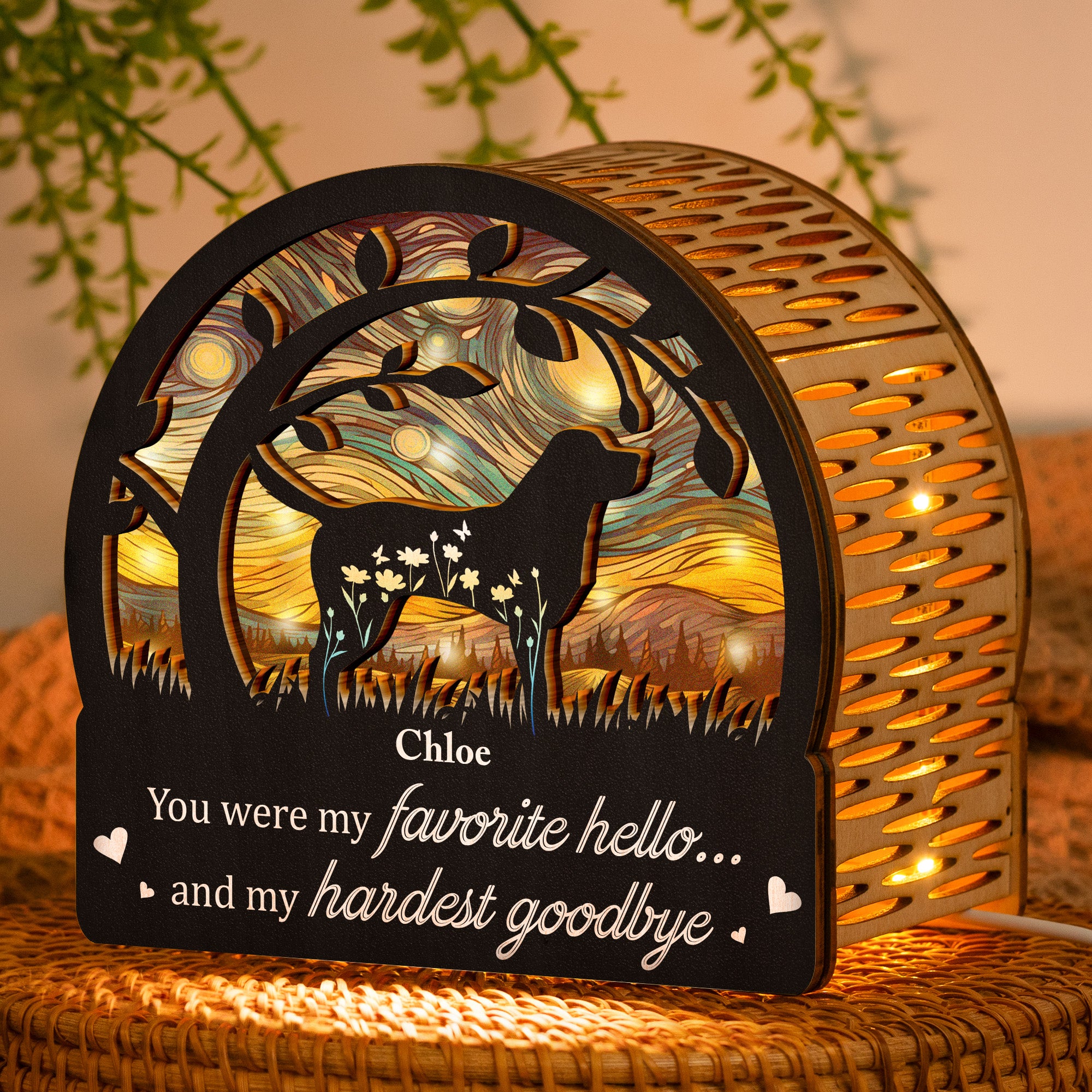 You Were My Favorite Hello & Hardest Goodbye - Personalized Lantern Night Light