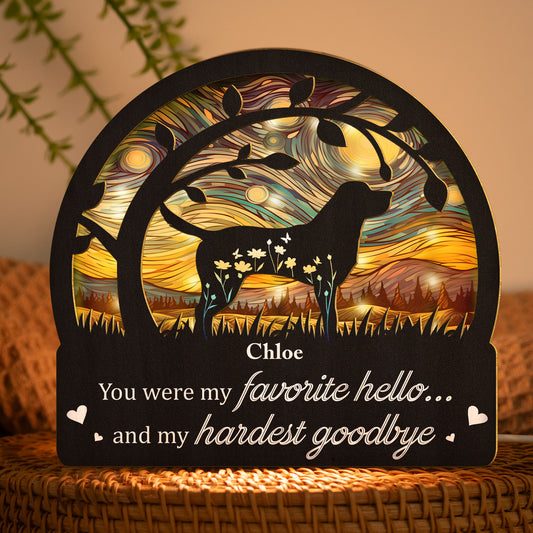 You Were My Favorite Hello & Hardest Goodbye - Personalized Lantern Night Light