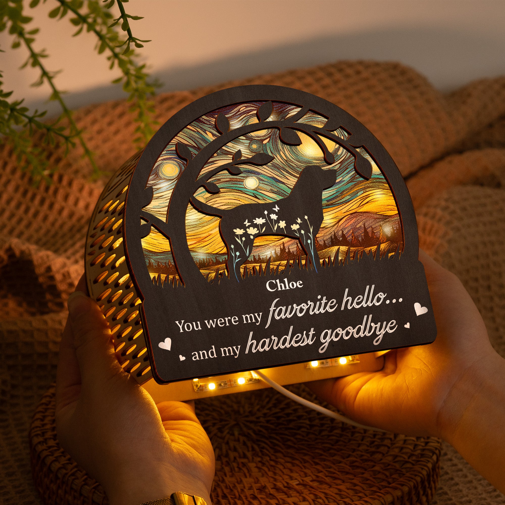 You Were My Favorite Hello & Hardest Goodbye - Personalized Lantern Night Light