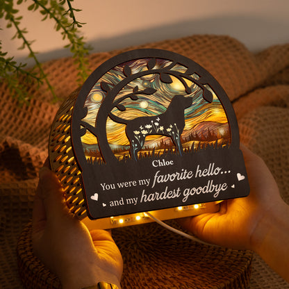 You Were My Favorite Hello & Hardest Goodbye - Personalized Lantern Night Light