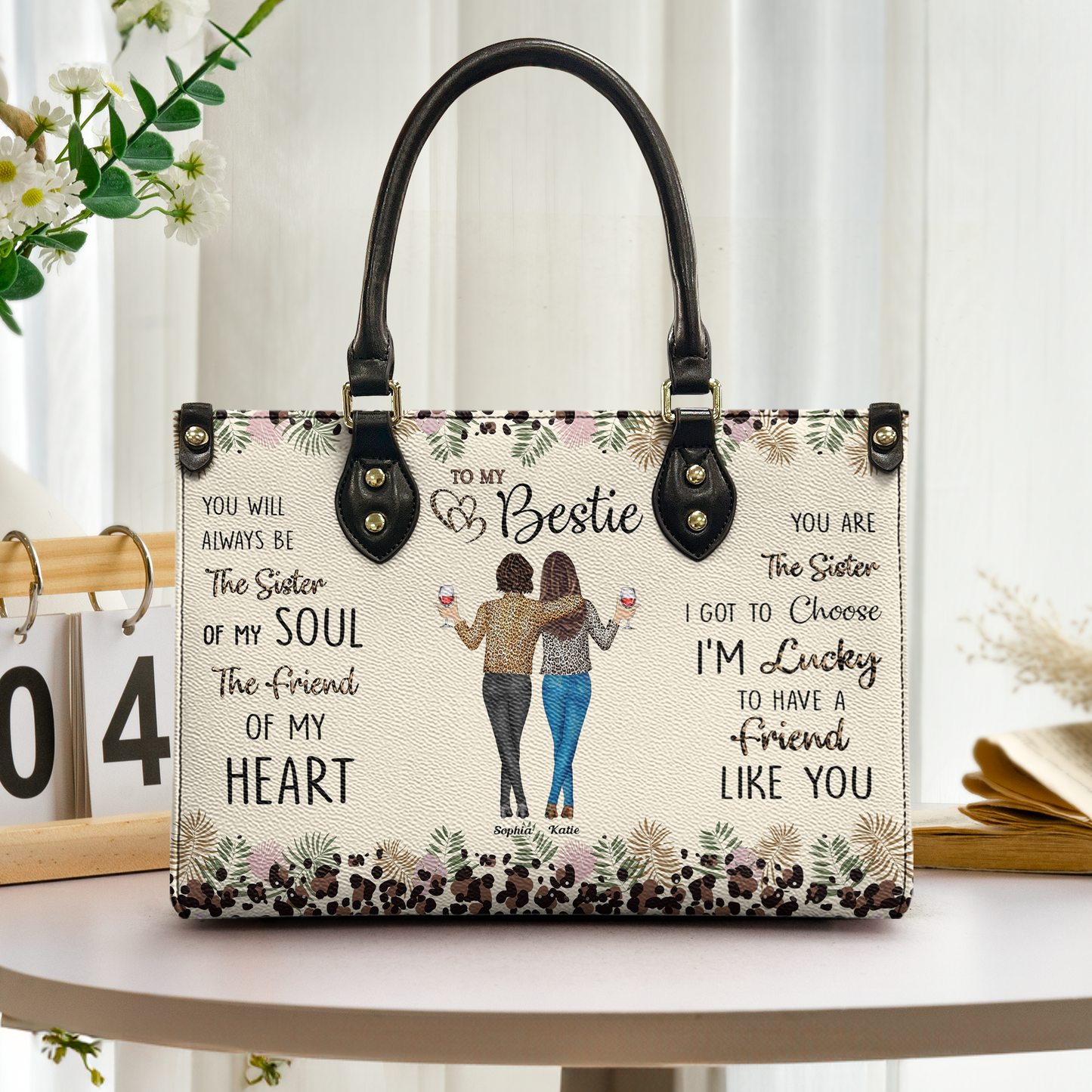 You Will Always Be The Sister Of My Soul - Personalized Leather Bag