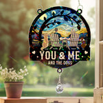 You & Me And The Dogs - Personalized Acrylic Suncatcher With Crystal Ball Prism