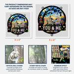 You & Me And The Dogs - Personalized Acrylic Suncatcher With Crystal Ball Prism