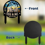 You & Me And The Dogs - Personalized Metal Garden Stake
