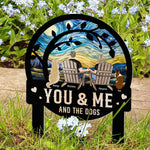 You & Me And The Dogs - Personalized Metal Garden Stake