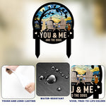 You & Me And The Dogs - Personalized Metal Garden Stake