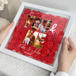 You & Me Custom Photo Collage For Couples - Personalized Photo Flower Shadow Box With LED Light