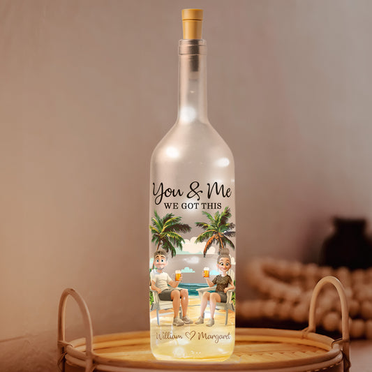 You & Me We Got This Anniversary Valentine's Day Gift - Personalized Bottle Lamp