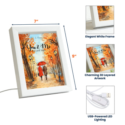You & Me We Got This Art - Personalized 3D Lighted Shadow Box