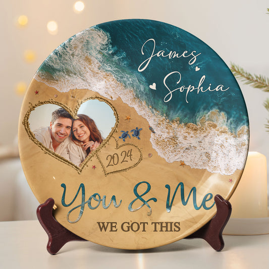 You & Me We Got This Beach Scene - Personalized Ceramic Photo Plate