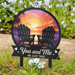 You & Me We Got This Beach Scene - Personalized Metal Garden Stake