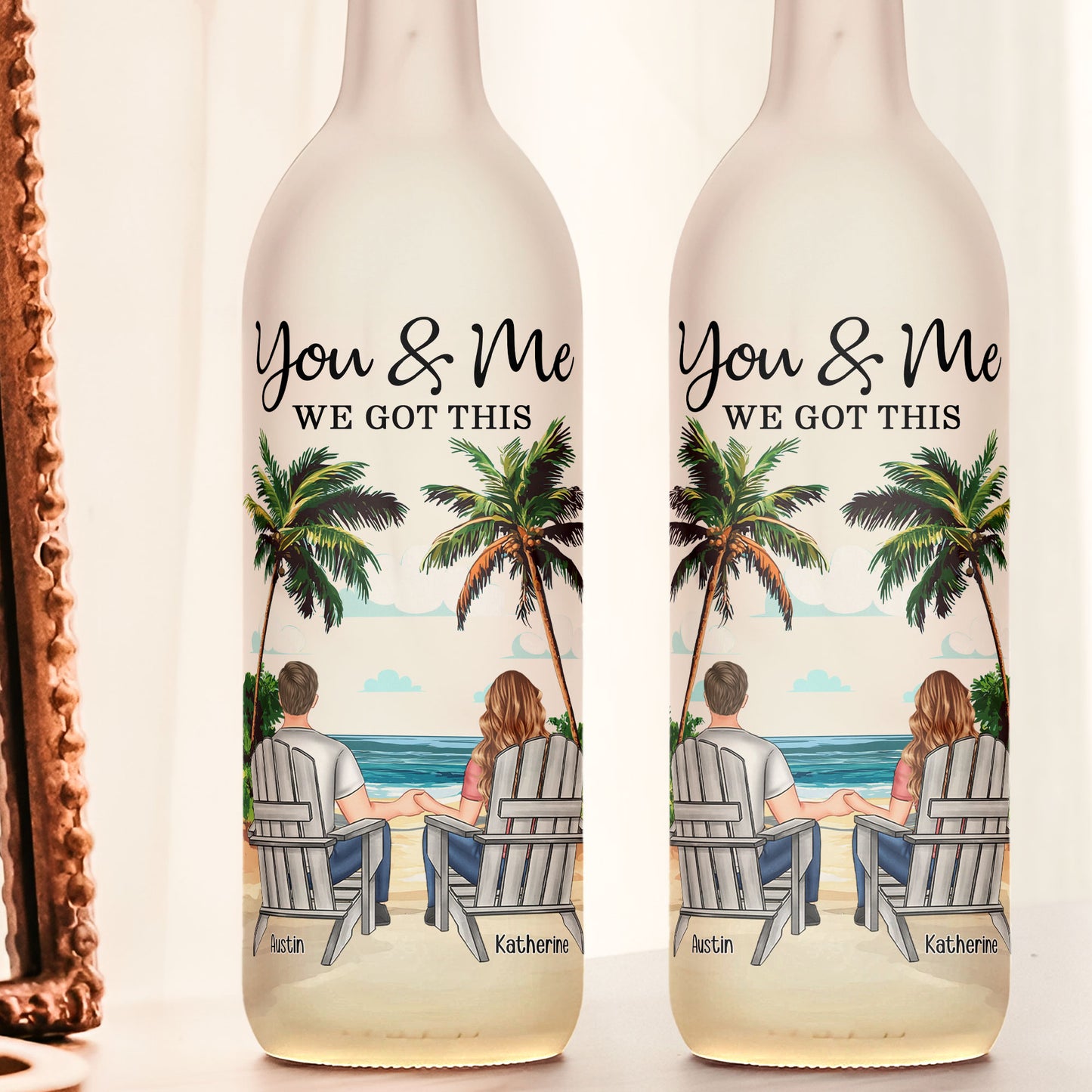 You & Me We Got This - Personalized Bottle Lamp