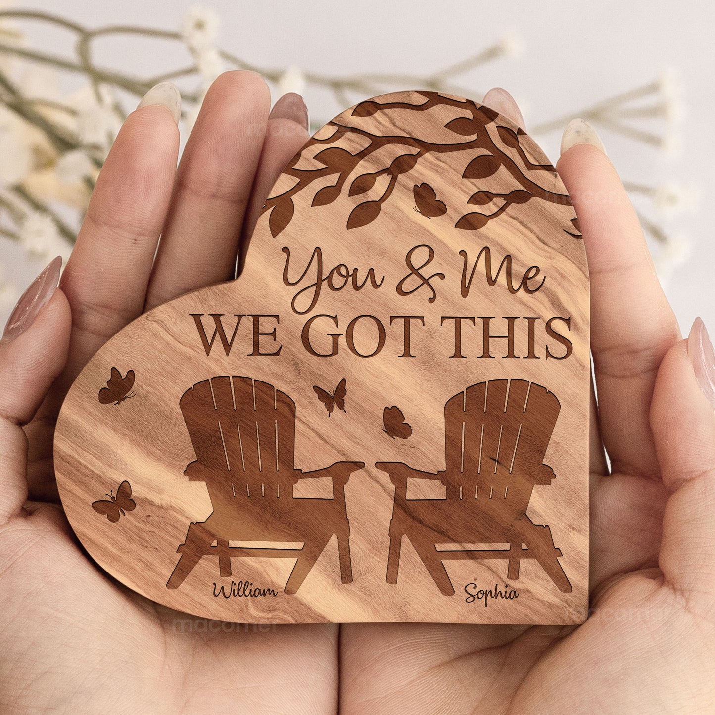 You & Me We Got This - Personalized Engraved Wood Plaque