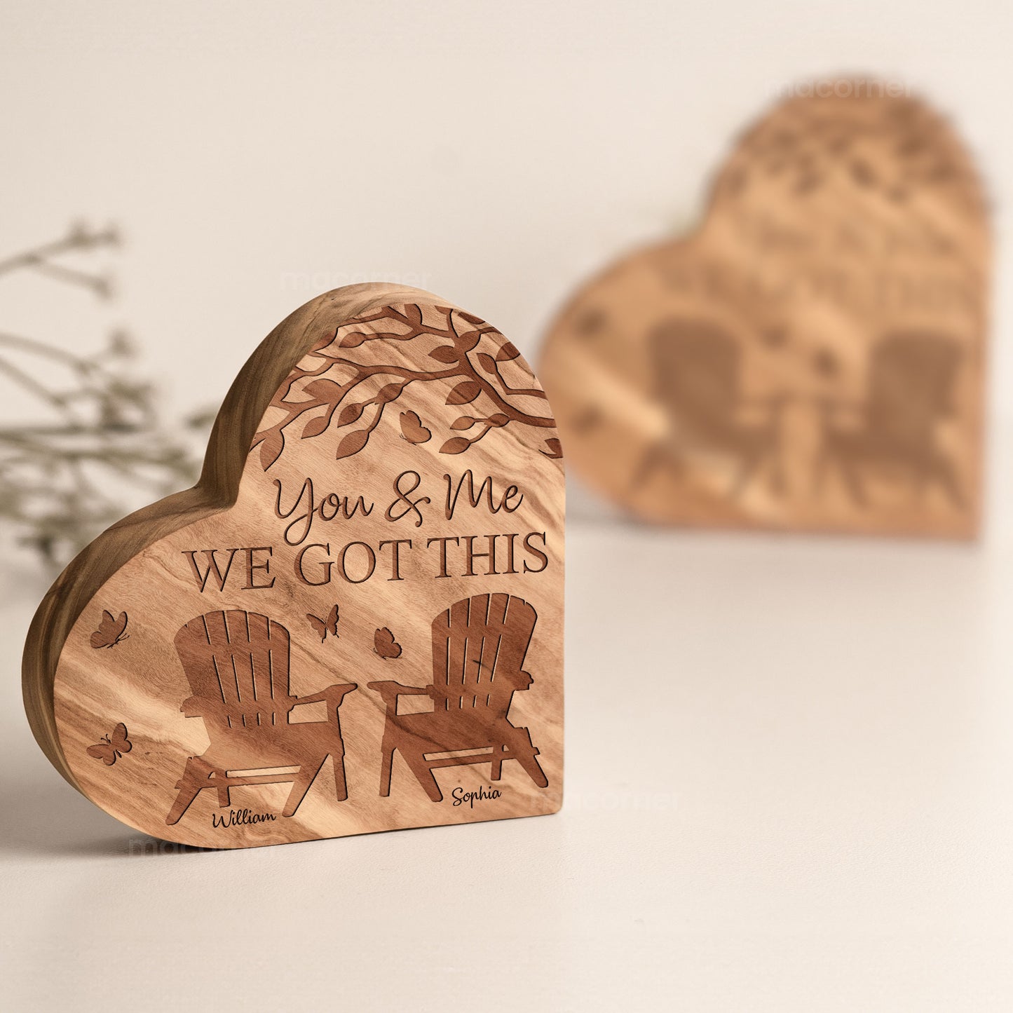 You & Me We Got This - Personalized Engraved Wood Plaque