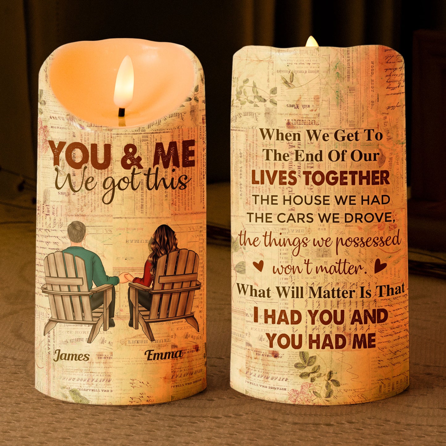 You & Me We Got This - Personalized LED Candle