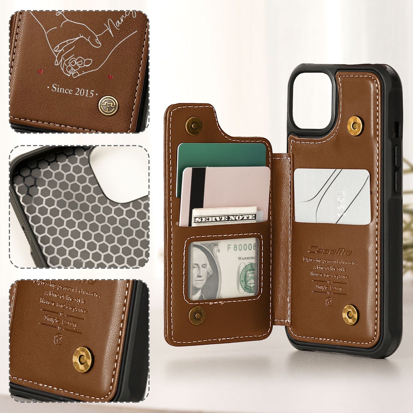 You & Me We Got This - Personalized Leather Flip Wallet Phone Case