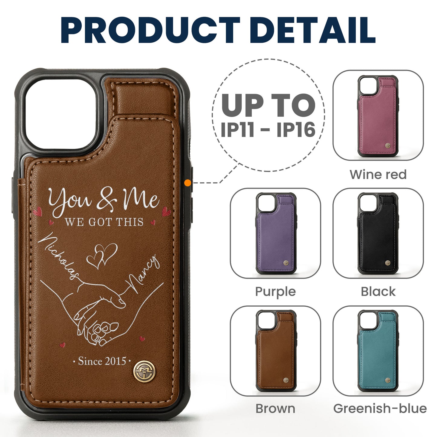 You & Me We Got This - Personalized Leather Flip Wallet Phone Case