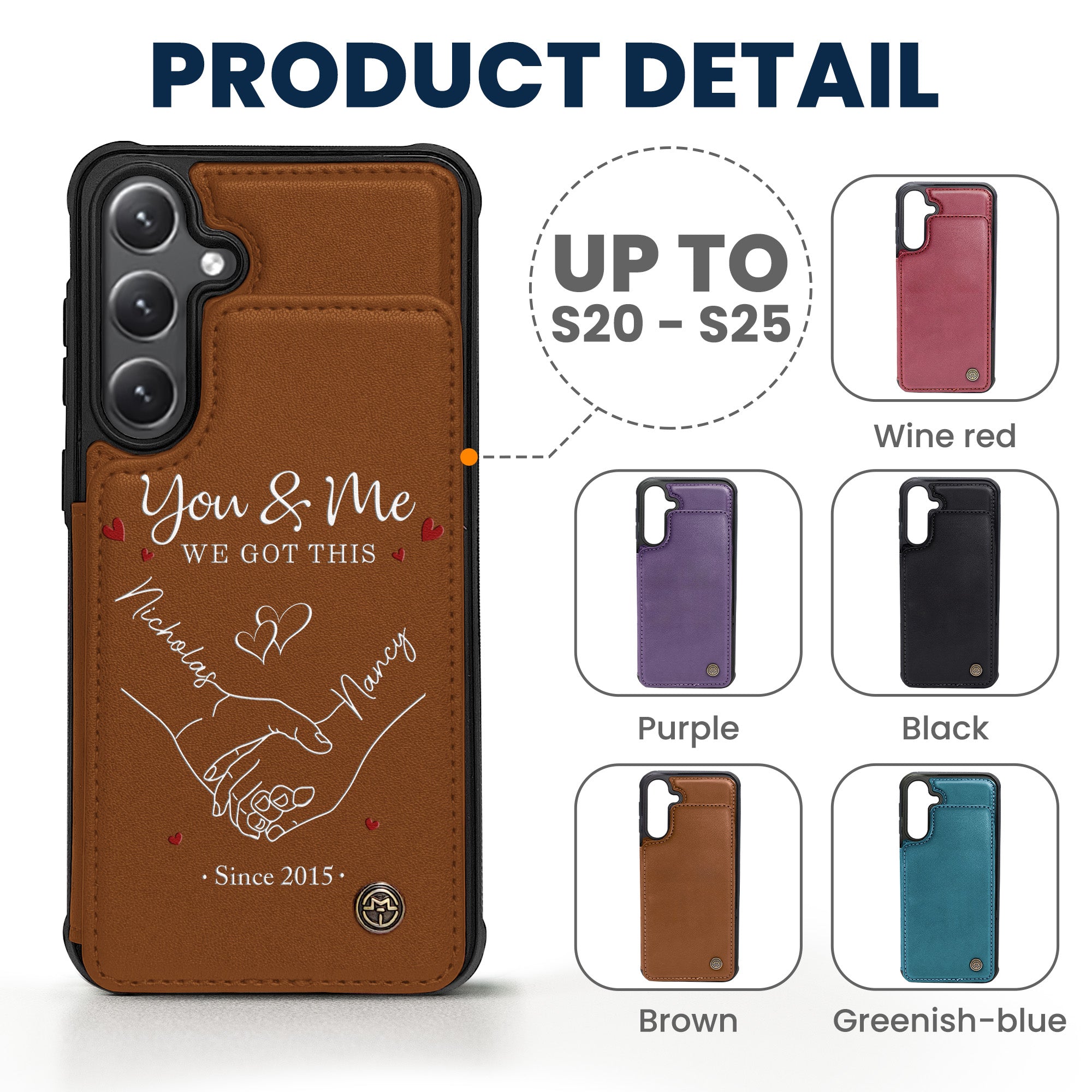 You & Me We Got This - Personalized Leather Flip Wallet Phone Case