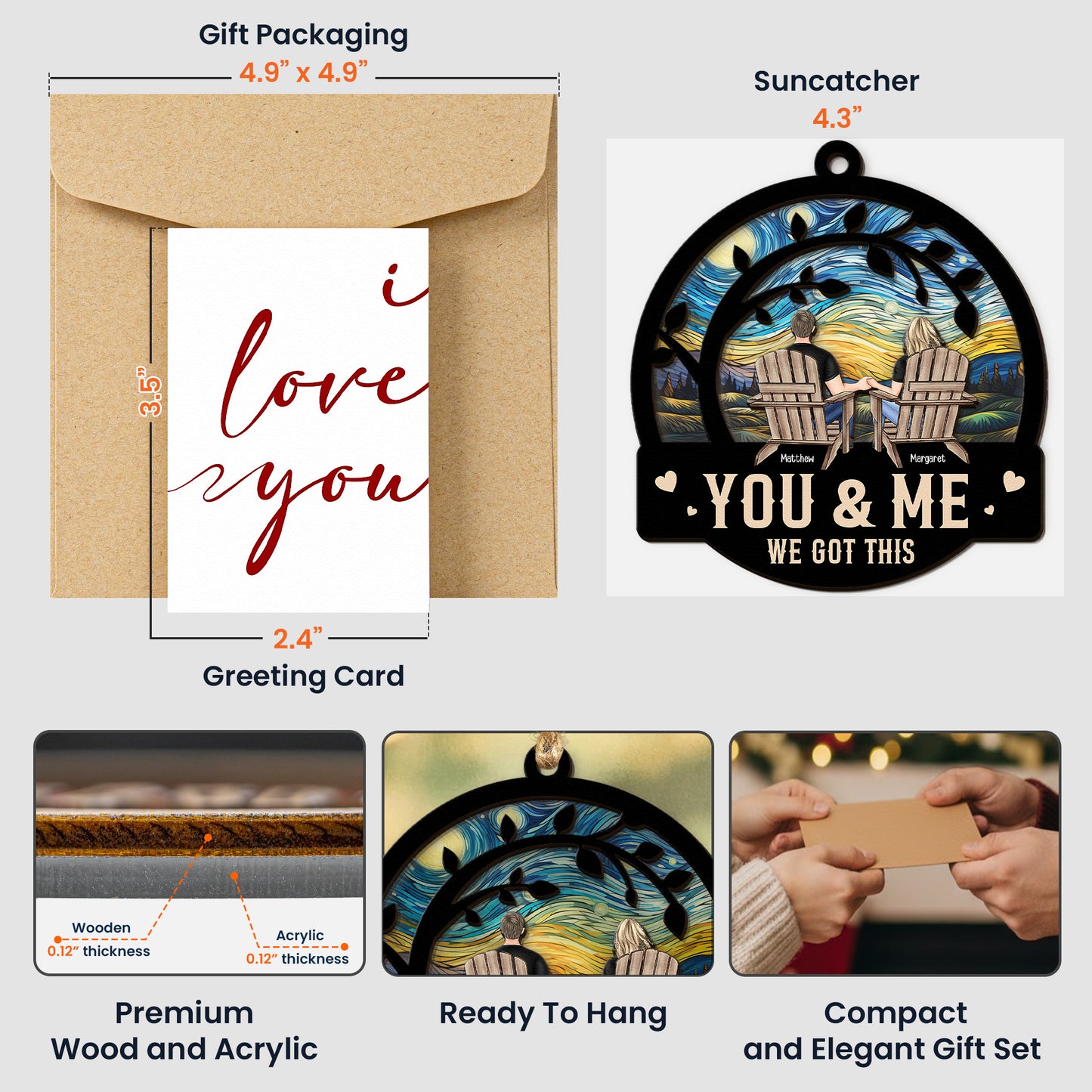 You & Me We Got This - Personalized Suncatcher With Card