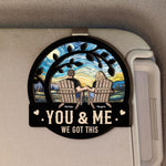 You & Me We Got This - Personalized Wooden Car Visor Clip