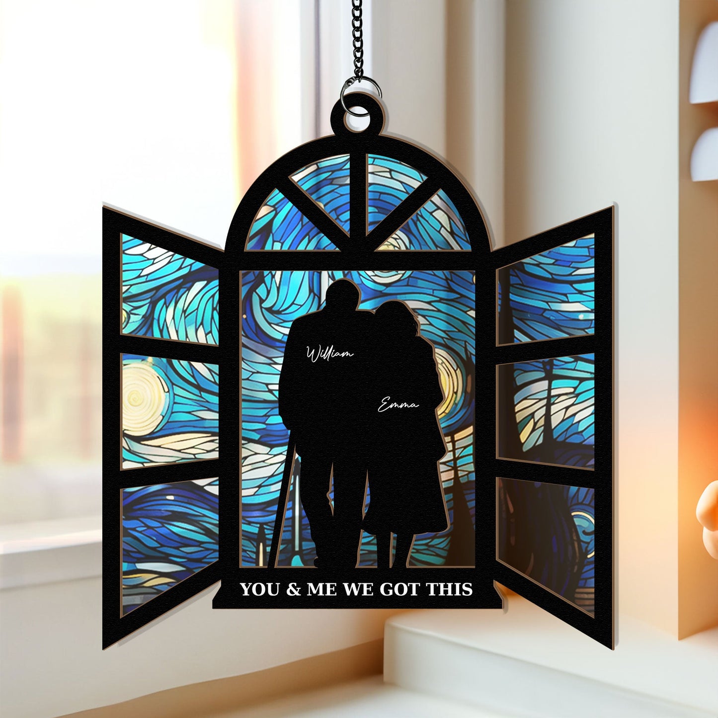 You & Me We Got This Starry Night - Personalized Window Hanging Suncatcher Ornament