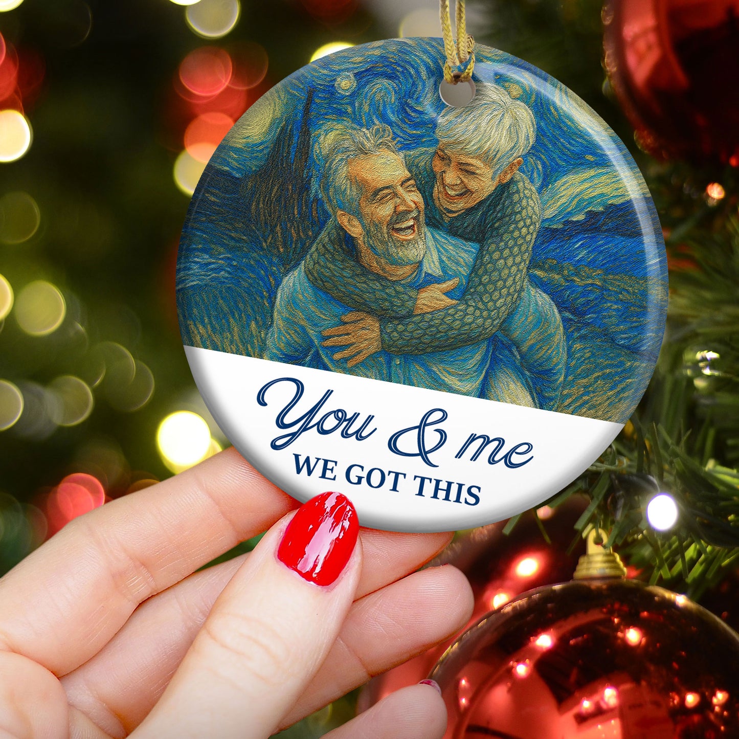 You & Me We Got This Van Gogh Art - Personalized Ceramic Photo Ornament