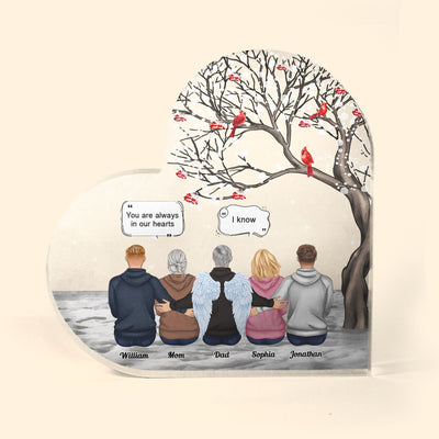 You Are Always In My Heart - Personalized Heart Shaped Acrylic Plaque