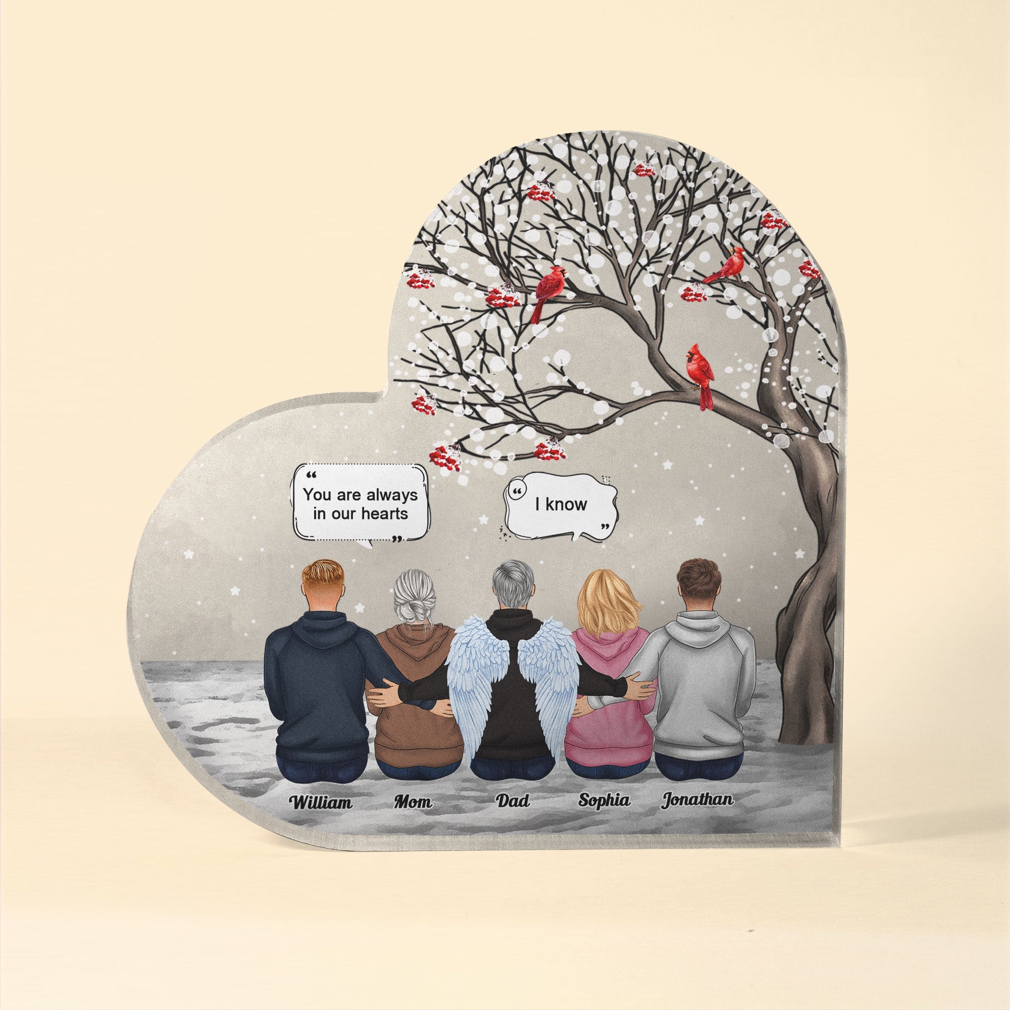 You Are Always In My Heart - Personalized Heart Shaped Acrylic Plaque