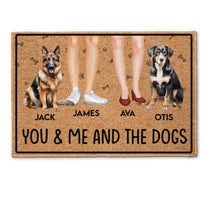 You, Me And The Dogs - Personalized Doormat