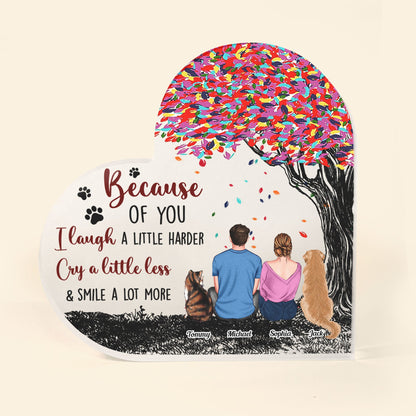 You, Me, And The Dogs, Cats, Pets - Personalized Heart-Shaped Acrylic Plaque