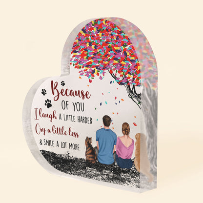 You, Me, And The Dogs, Cats, Pets - Personalized Heart-Shaped Acrylic Plaque