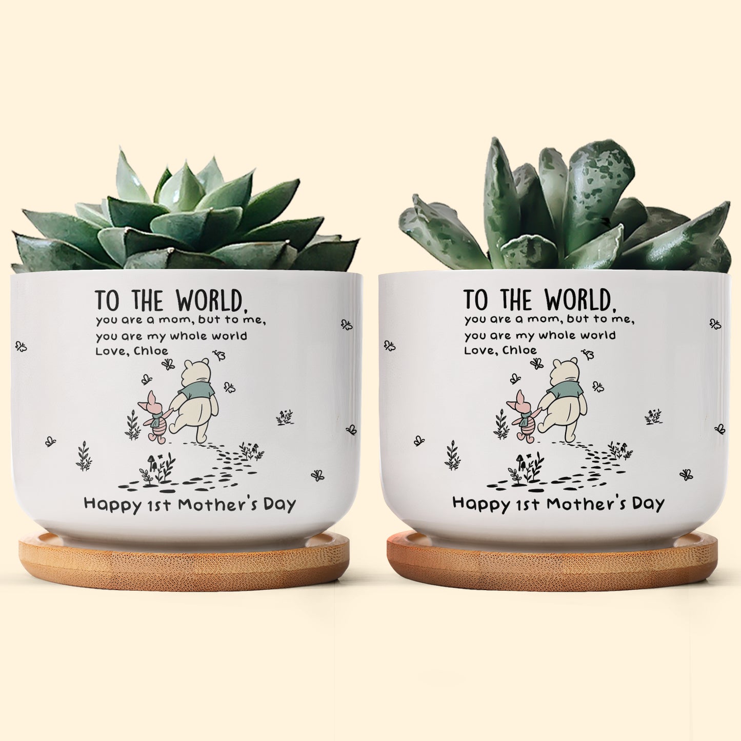 You Are My Whole World - 1st Mother'S Day Gift For Her, Wife, Daughter, Mom - Personalized Plant Pot