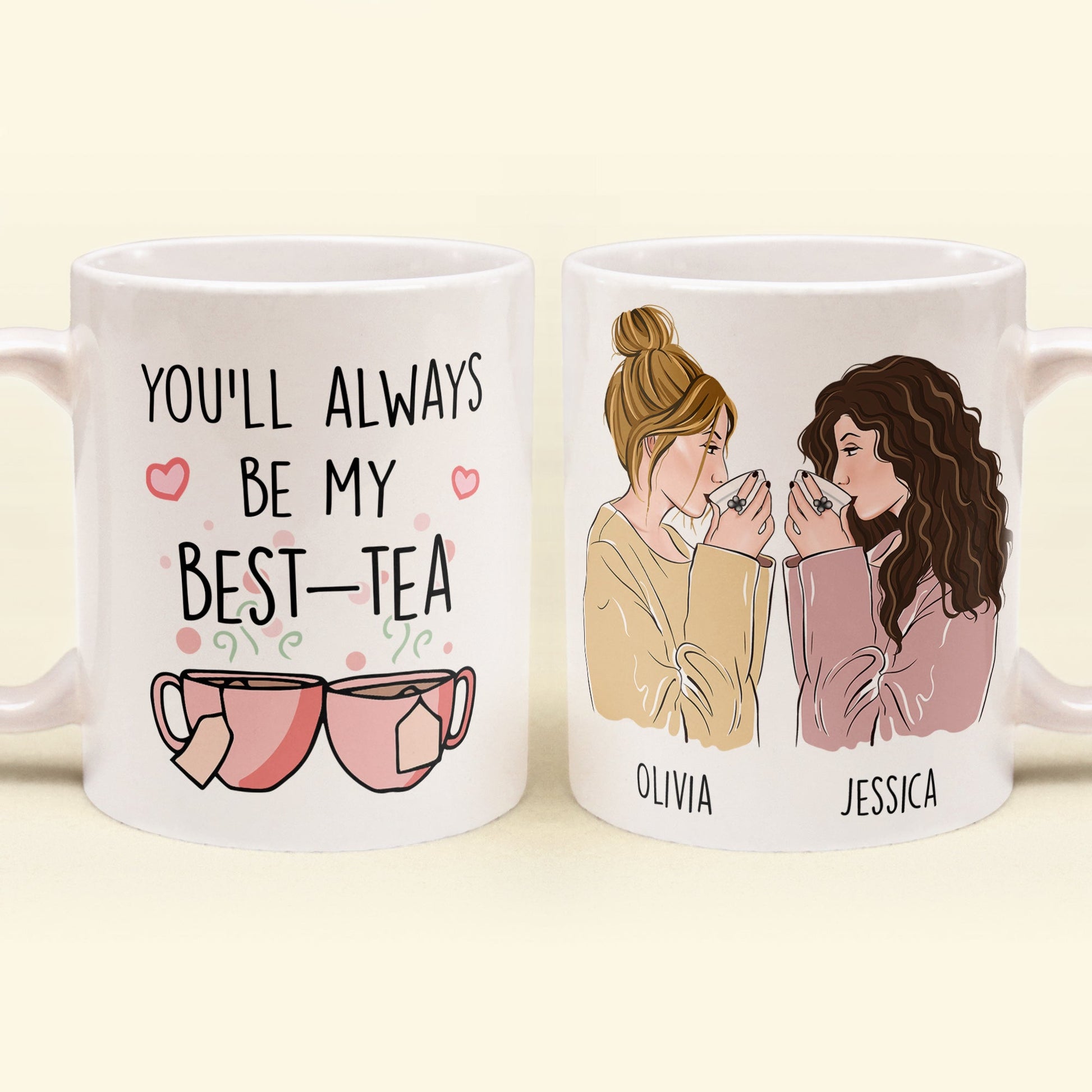 Be Happy Personalized Tea Mug Custom Tea Cups for a Cup of Love 