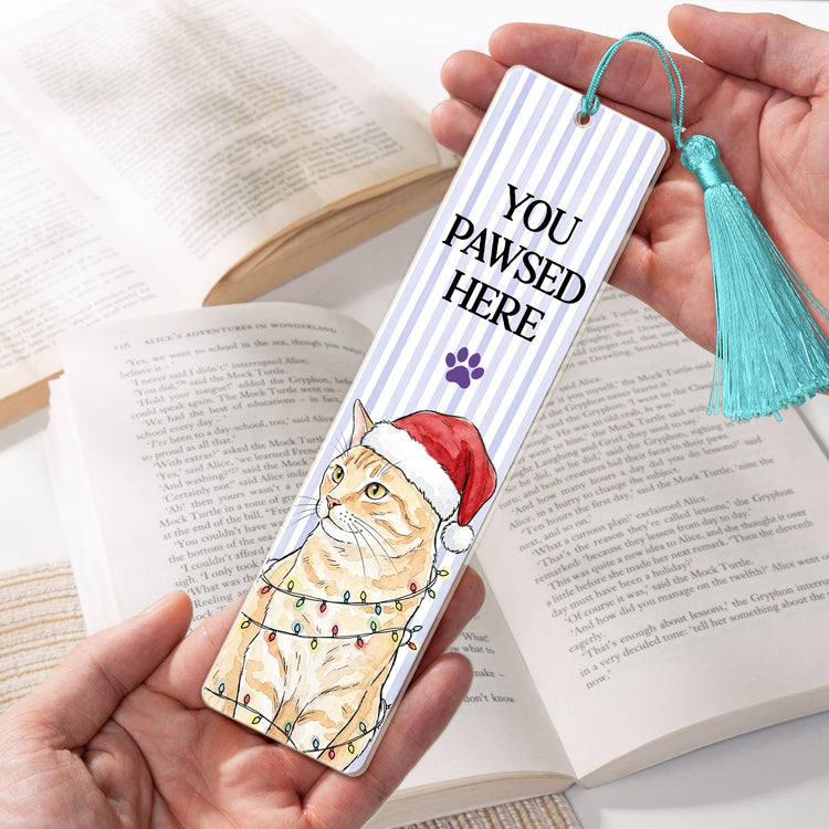You-Pawsed-Here-Custom-Pet-Portrait-Watercolor-Art-Christmas-Gift-Custom-Bookmark