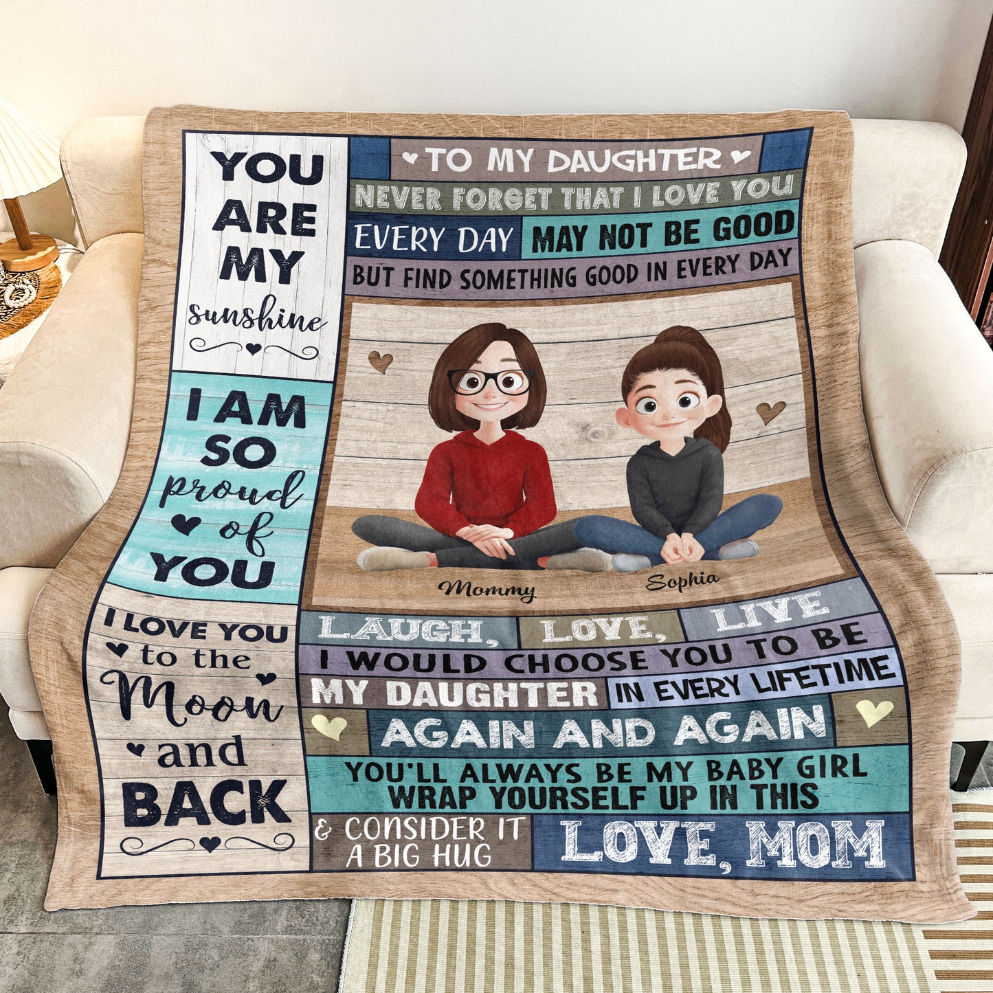 You're My Daughter - Personalized Blanket