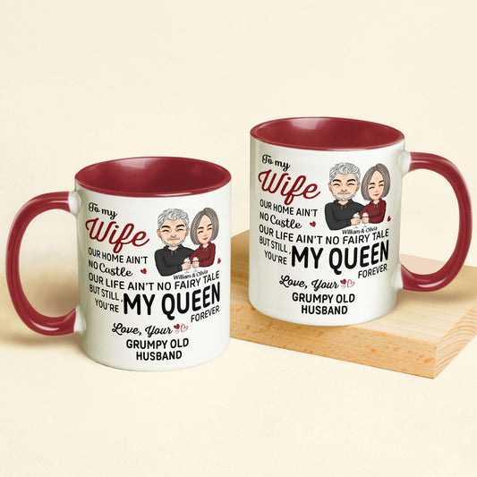 You're My Queen Forever - Personalized Accent Mug