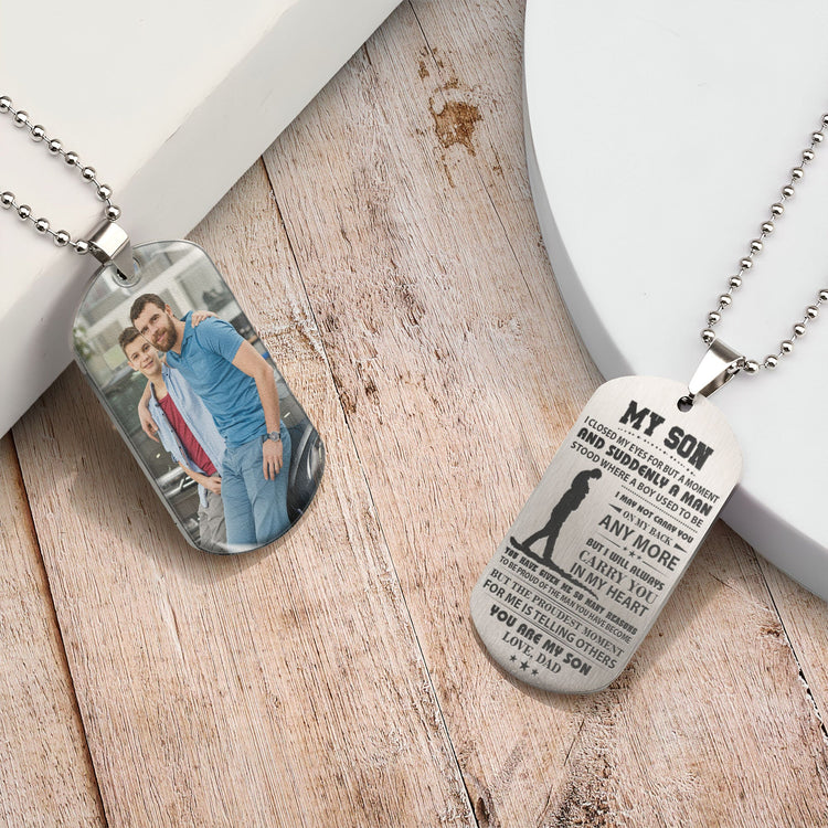 You're My Son - Personalized Photo Dog Tag Necklace
