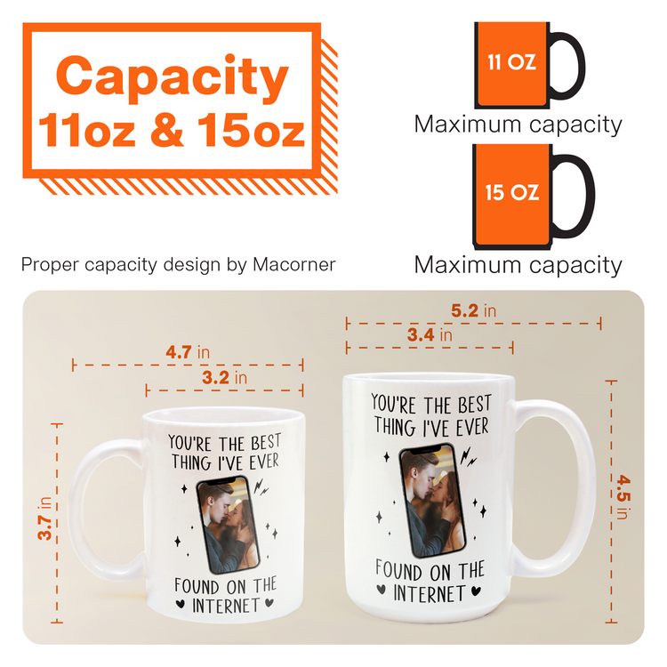 You're The Best Thing I've Ever Found On The Internet - Personalized Photo Mug