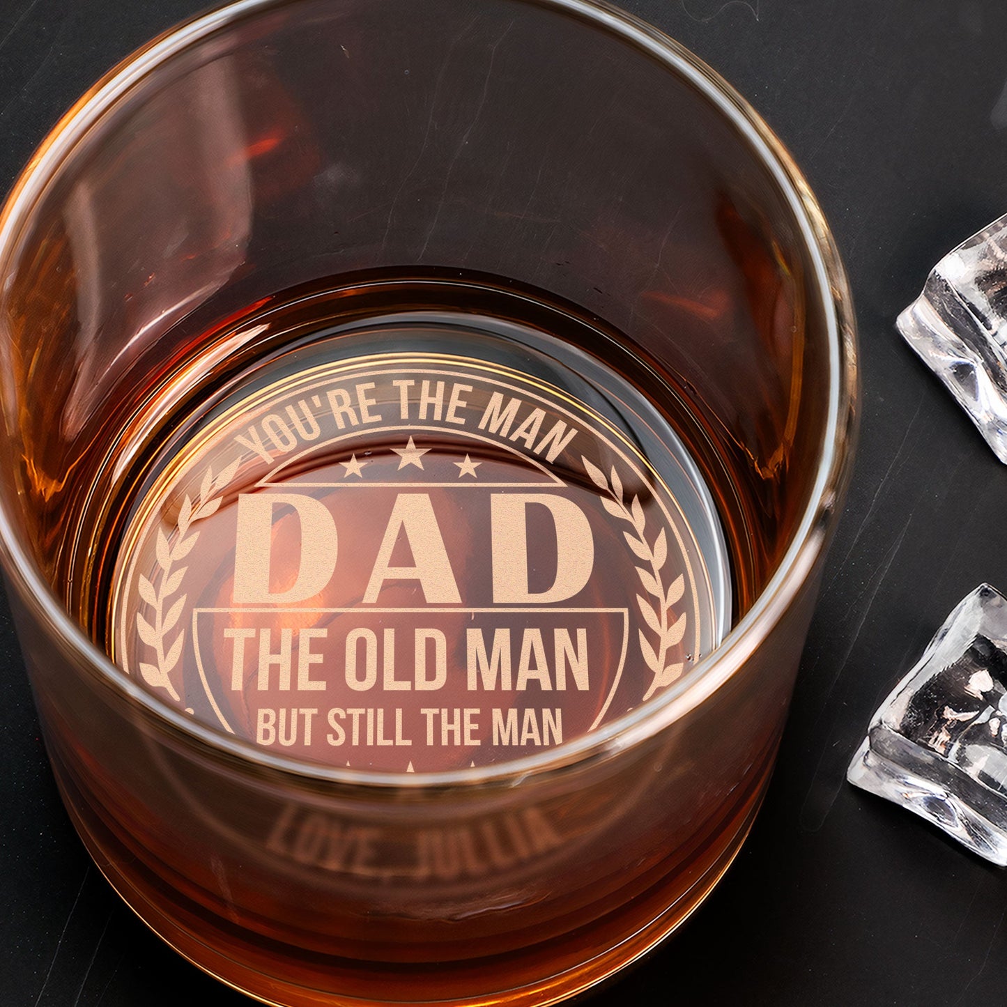 You're The Man, Dad - Personalized Engraved Whiskey Glass