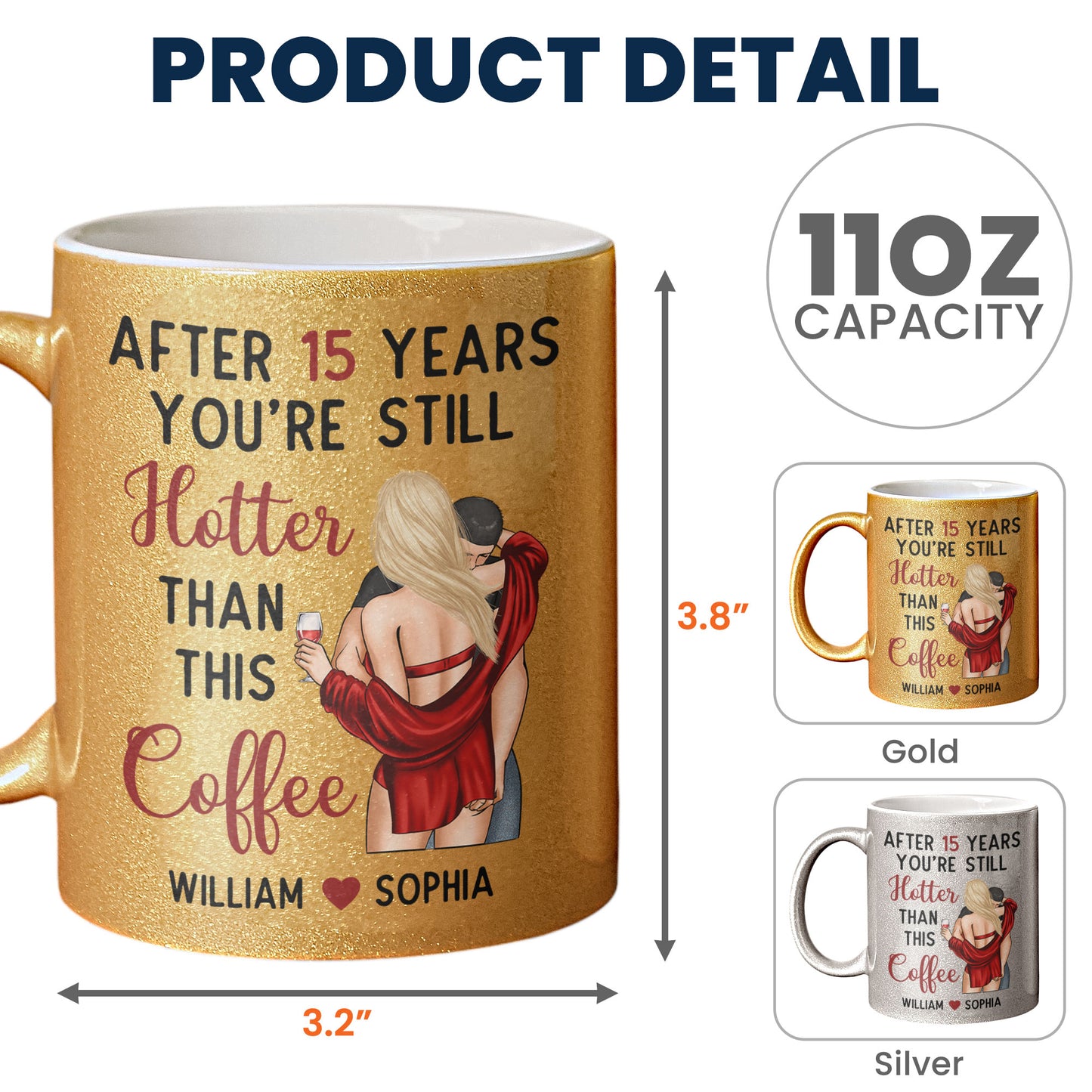 You're Still Hotter Than This Coffee - Personalized Glitter Coffee Mug