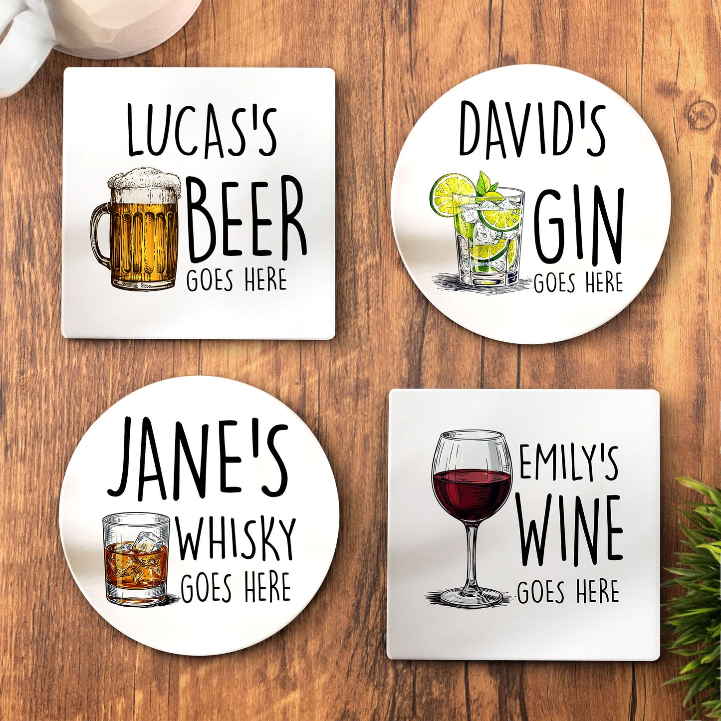 Your Drink Here - Personalized Ceramic Coaster