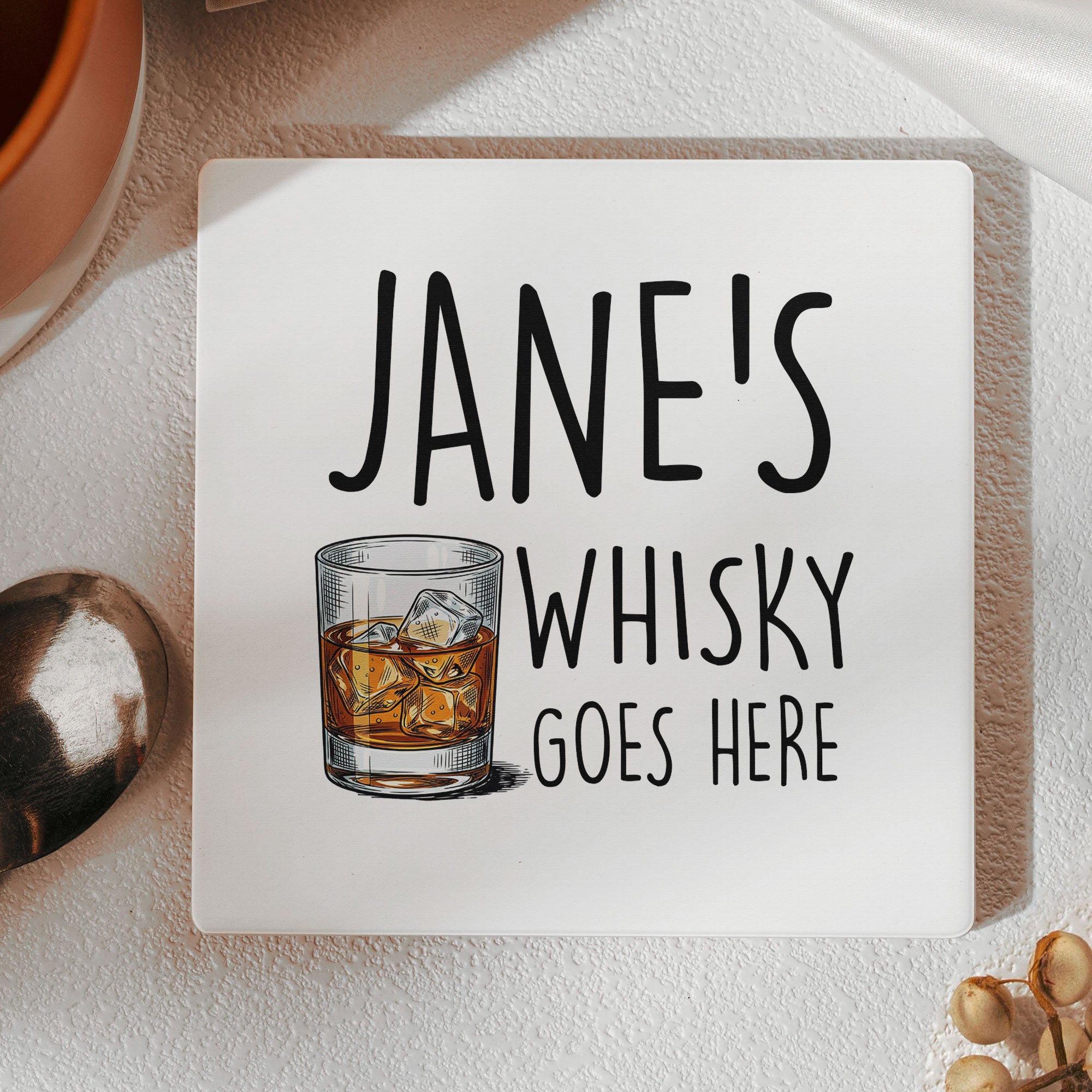 Your Drink Here - Personalized Ceramic Coaster