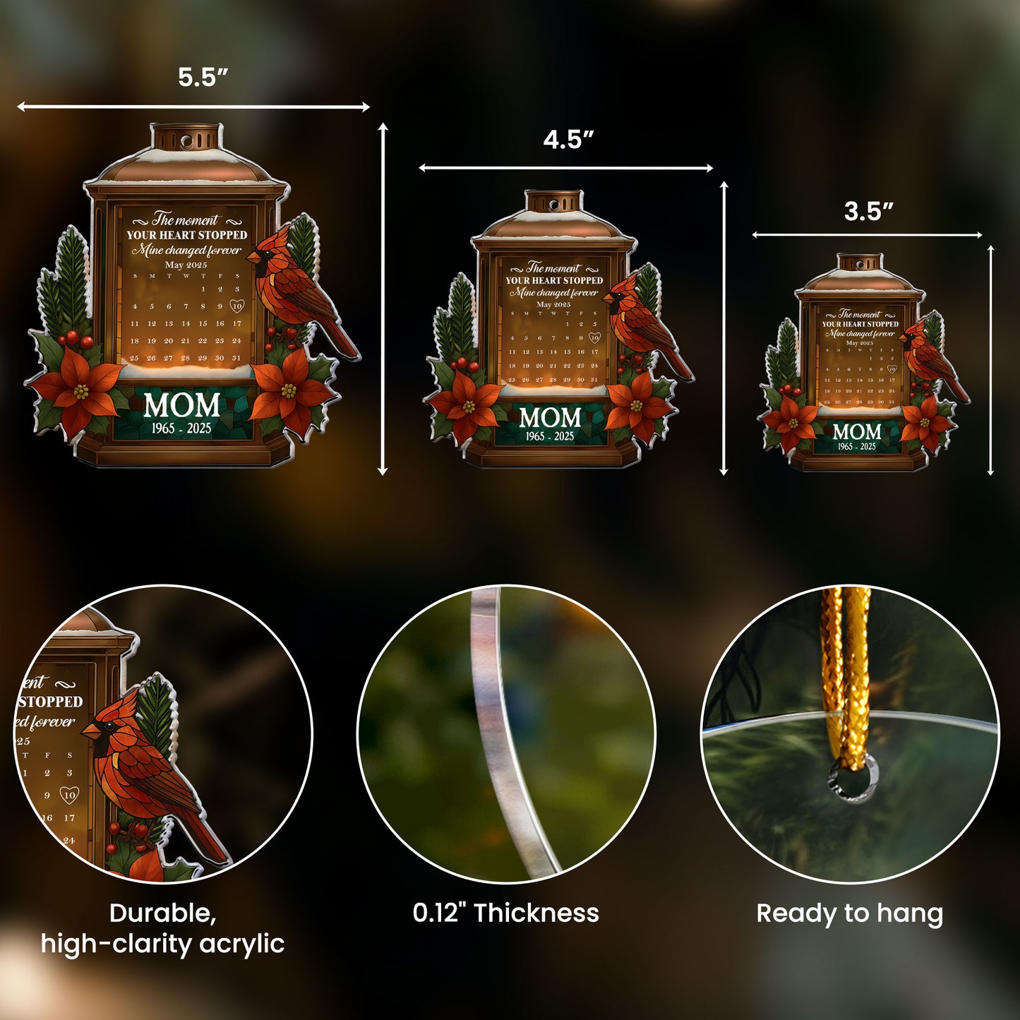 Your Heart Stopped Mine Changed Forever - Personalized Acrylic Ornament