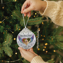 Your Heart Stopped, But My Love For You Did Not - Personalized Glass Photo Ornament With Silver Cap